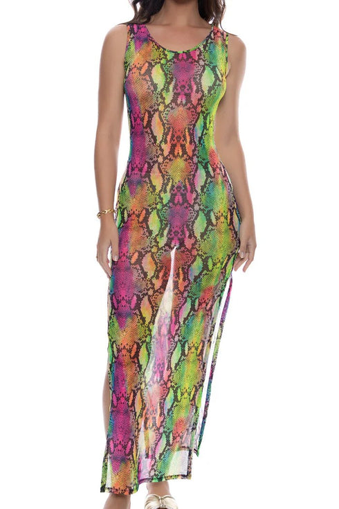 Luli Fama Electric Skin Maxi Tank Dress
